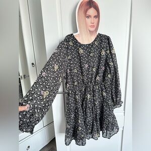 3/50$Floral Black Dress